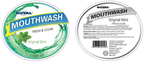Royal Mouthwash Fresh and Clean Original Mint packaging