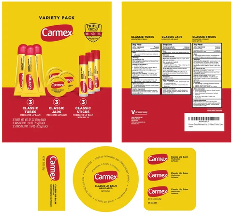 Carmex Variety Pack Classic Medicated Lip Balm Lip Balm SPF 15 포장