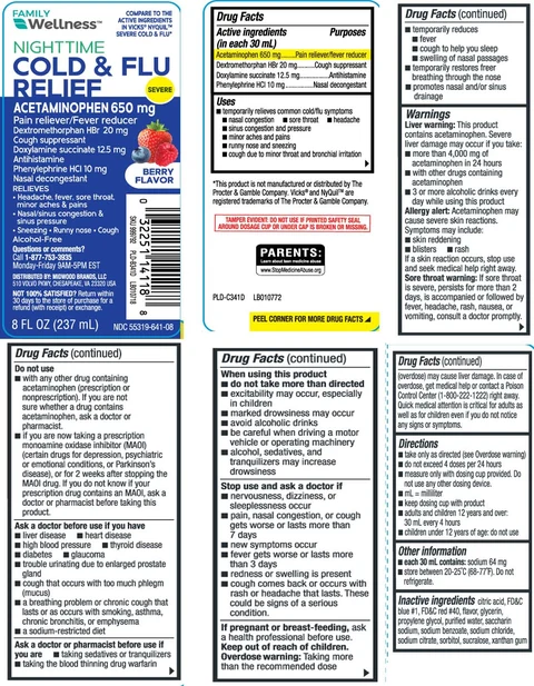 Severe Nighttime Cold and Flu Relief 포장