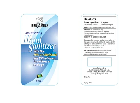 Benjamins Hand Sanitizer 포장