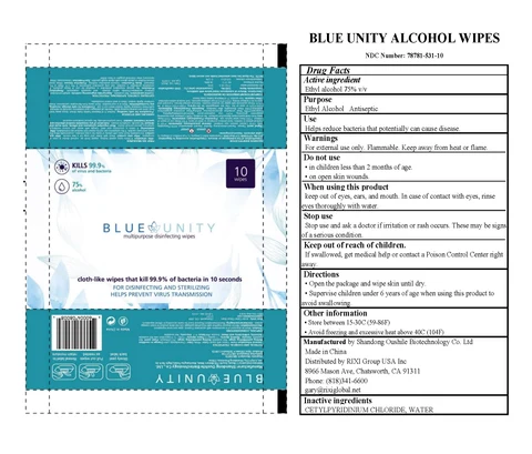 Blue Unity Alcohol Wipes 포장