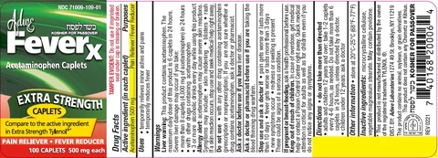 Adwe Feverx Acetaminophen Caplets, 500 mgExtra Strength 포장