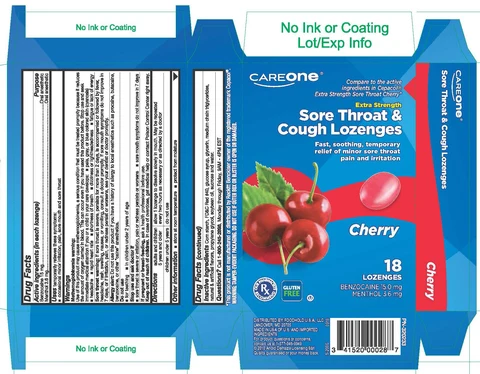 Cherry Sore Throat Lozenge packaging