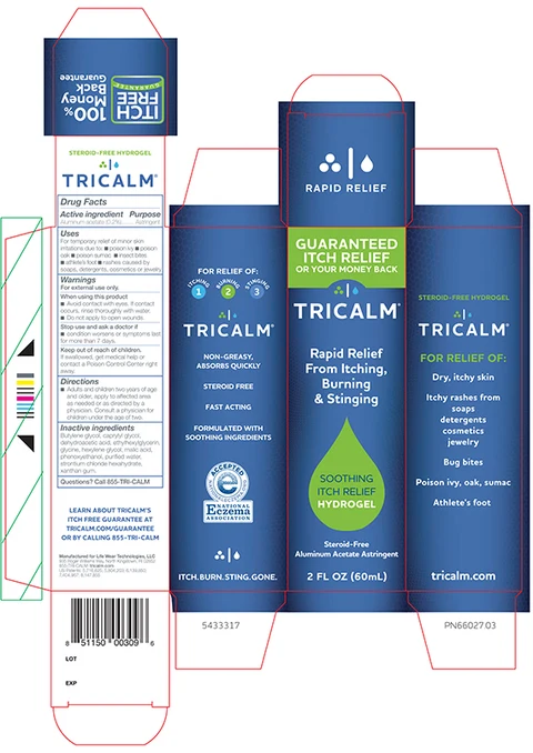 TriCalm Hydrogel packaging
