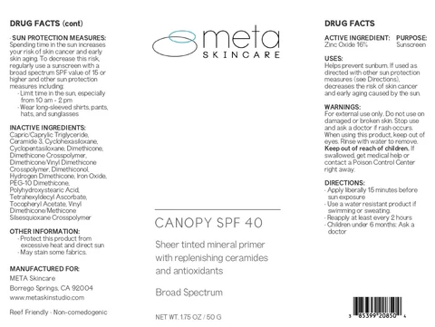 Canopy SPF 40 Tinted 포장