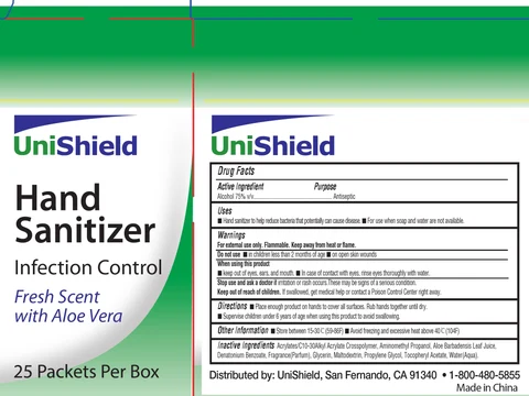 Unishield Hand Sanitizer 포장