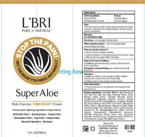 LBRI STOP THE PAIN Super Aloe Pain Relief Cream packaging