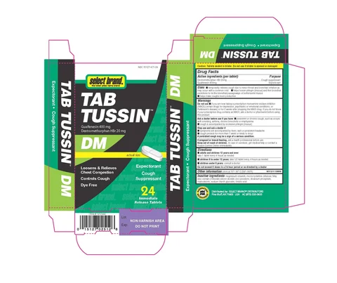 Select Brand Tab Tussin DM 포장