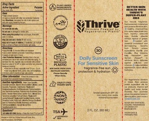 Thrive Daily Sunscreen For Sensitive Skin SPF 30 packaging