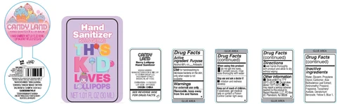 Candyland Hand Sanitizer and Lip Balm 포장