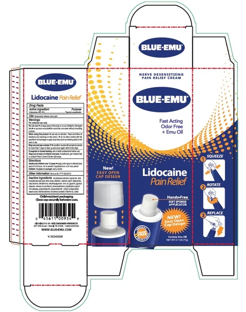 Blue-Emu Lidocaine Pain Relief Cream 포장