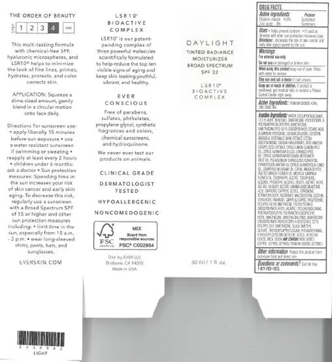 Light Daylight Tinted Radiance Moisturizer Broad Spectrum SPF 32 packaging