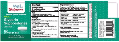 Walgreens Adult GlycerinLaxative packaging