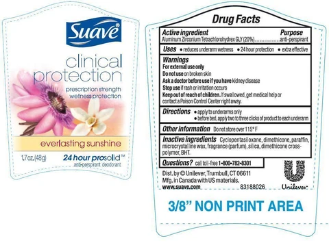 SuaveClinical Protection Everlasting Sunshine Antiperspirant and Deodorant 포장