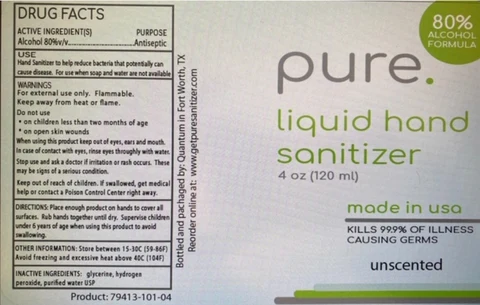 Quantum Liquid Hand Sanitizer 포장