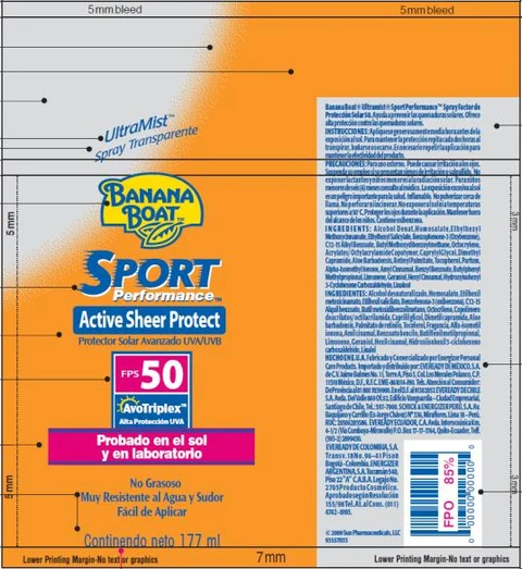 Banana Boat Ultramist Sport Performance SPF 50 포장