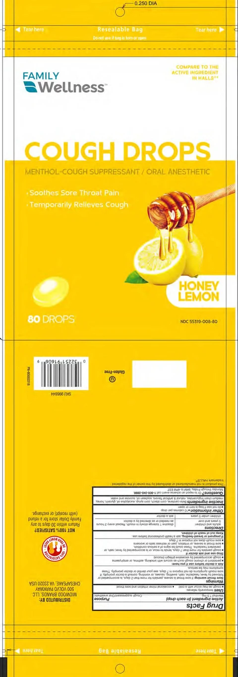 honey lemon cough drops packaging