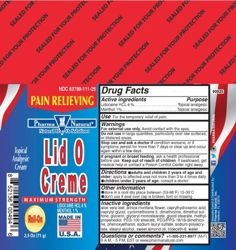 LID O CREME ROLL ON packaging