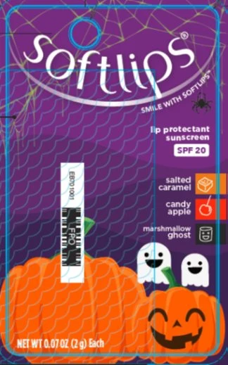 Softlips Salted Caramel, Candy Apple, Marshmallow Ghost 포장
