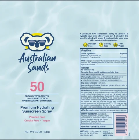 Australian Sands SPF 50 Sunscreen 포장