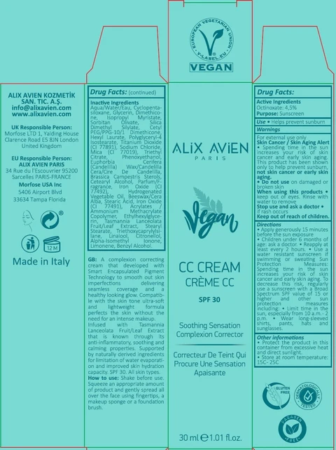 Alix AvienVegan CC Cream packaging