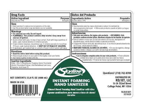 Skyline Professional Instant Foaming Hand Sanitizer packaging