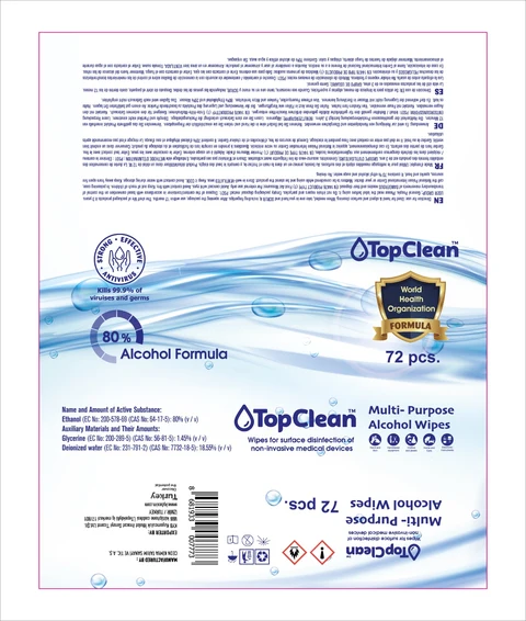 Alcohol Based Wet Wipes packaging