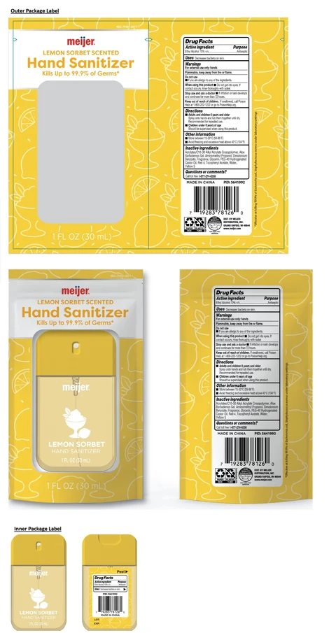 meijer LEMON SORBET SCENTED Hand Sanitizer 포장