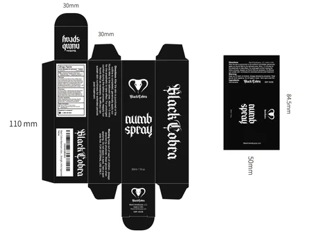 Black Cobra Tattoo NumbingSpray 4% Lidocaine 포장