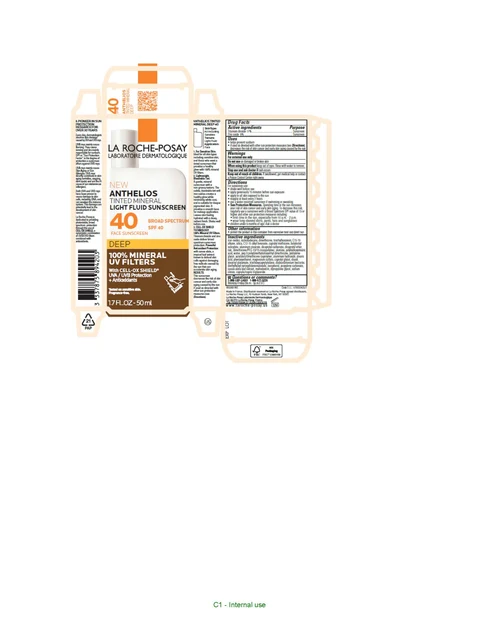 La Roche Posay Laboratoire Dermatologique Anthelios Tinted Mineral Light Fluid Sunscreen Broad Spectrum SPF 40 Deep packaging