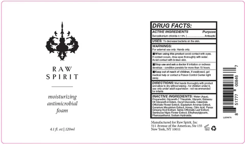Raw Spirit - Moisturizing Hand Sanitizer Foam 포장
