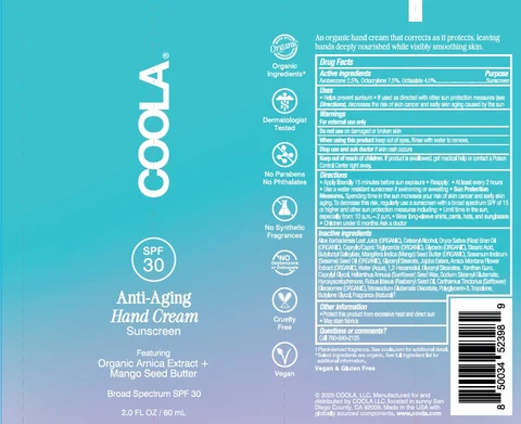 Coola Anti-Aging Hand Cream Sunscreen 포장