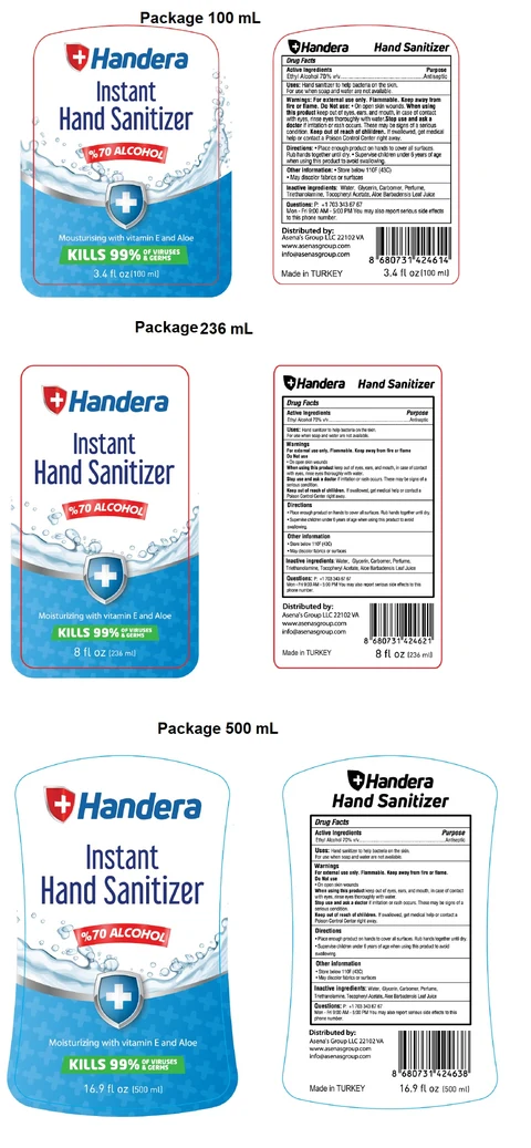 Handera Instant Hand Sanitizer packaging