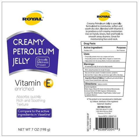 Royal Creamy Petroleum Jelly packaging
