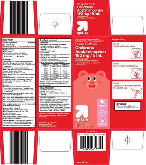 Up and Up childrens acetaminophen 포장