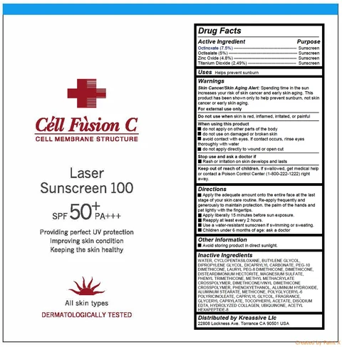 Laser Sunscreen 100 packaging
