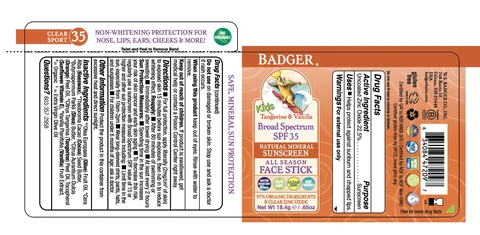 Badger Clear Sport SPF 35 Kids All Season Face Stick 포장