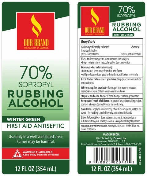 Isopropyl Rubbing Alcohol WintergreenOrazen Inc 포장
