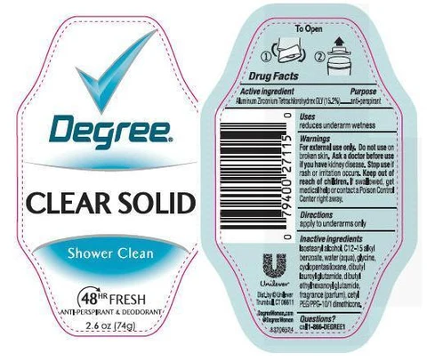 DegreeClear Solid Shower Clean Antiperspirant and Deodorant 포장