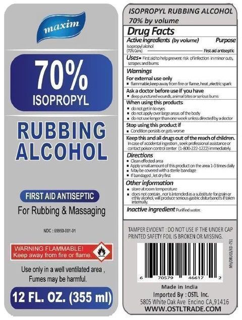 maxim 70% ISOPROPYL RUBBING ALCOHOL 포장