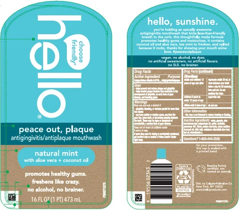 Hello Peace Out Plaquepeace out, plaque antigingivitis packaging