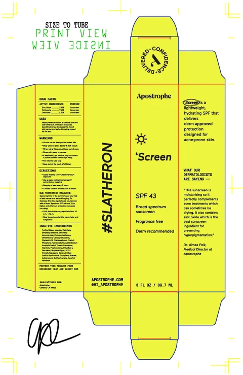 Apostrophe Screen SPF43 포장