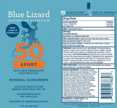 Blue Lizard Sport SPF 50 Sunscreen 포장