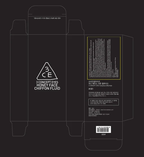 3 CONCEPT EYES HONEY FACE CHIFFON FLUID 001 포장