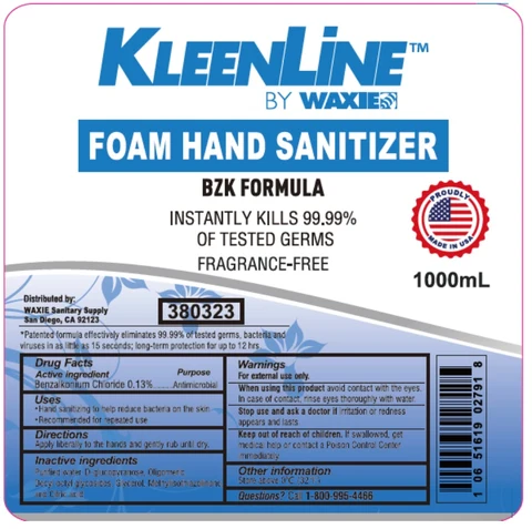 KLEENLINE FOAM HAND SANITIZER packaging
