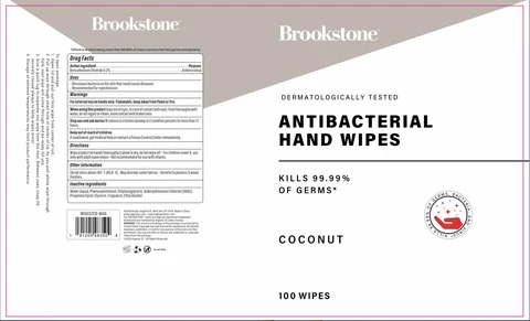 Brookstone Antibacterial Hand Wipes Coconut packaging