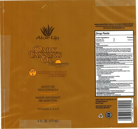 Aloe UpDark Tanning Oil SPF 4 포장