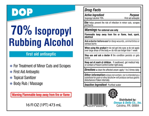DOP Isopropyl Rubbing Alcohol 70% 포장