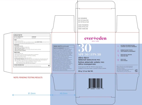 Ultra sheer mineral sunscreen PRO SPF30 포장
