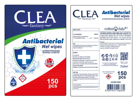 CLEA FANTASY ANTIBACTERIAL WET WIPES packaging